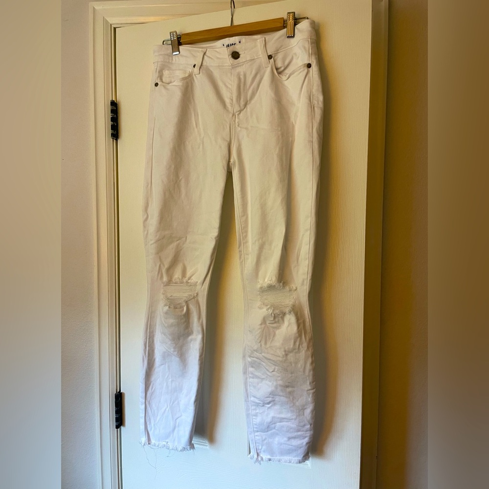 Paige Verdugo white crop skinny jeans